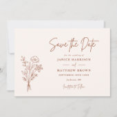 Terracotta Bohoミニマルエレガントリスト結婚写真 セーブザデート (正面)