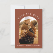 Terracotta Boho日付を保存するフォトラインアート セーブザデート (正面)