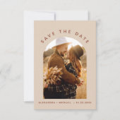 Terracotta Boho日付を保存するフォトラインアート セーブザデート (正面)