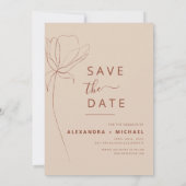 Terracotta Boho日付を保存するフォトラインアート セーブザデート (裏面)