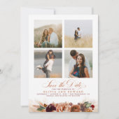 Terracotta Boho日付写真を保存 サンキューカード (正面)