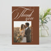Terracotta Boho書道台本写真結婚の写真 サンキューカード (スタンド正面)