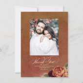 Terracotta Boho結婚さんの両面ありがとう写真 サンキューカード (正面)