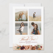 Terracotta Boho結婚さんの両面ありがとう写真 サンキューカード (正面)