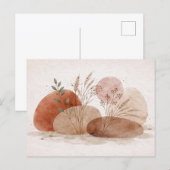 Terracotta Boho Abstract Botanical Watercolor  ポストカード (正面/裏面)