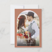 Terracotta Boho Arch写真結婚の写真 サンキューカード (正面)