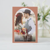 Terracotta Boho Arch写真結婚の写真 サンキューカード (スタンド正面)