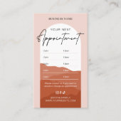 Terracotta Boho Arch Logo Nails Hair Spa Salon 予約カード (正面)