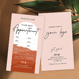 Terracotta Boho Arch Logo Nails Hair Spa Salon 予約カード