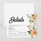 Terracotta Boho Autumn Floral Wedding エンクロージャーカード (正面/裏面)