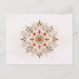 Terracotta Boho Botanical Mandala Watercolor ポストカード