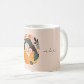 Terracotta Boho Botanical Mom and Baby  コーヒーマグカップ (正面右)