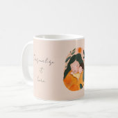 Terracotta Boho Botanical Mom and Baby  コーヒーマグカップ (正面左)