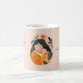 Terracotta Boho Botanical Mom and Baby  コーヒーマグカップ (中央)