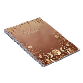 Terracotta Boho Celestial Moon Phase Notebook  ノートブック (右側)