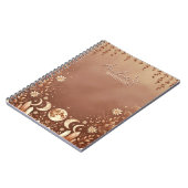 Terracotta Boho Celestial Moon Phase Notebook  ノートブック (左側)