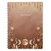 Terracotta Boho Celestial Moon Phase Notebook  ノートブック (正面)