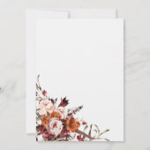 Terracotta Boho Floral Bridal Shower Invitation 招待状 (裏面)