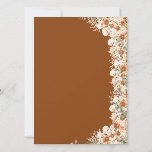 Terracotta Boho Floral Bridal Shower Mad Libs Game (裏面)