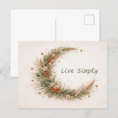 Terracotta Boho Floral Crescent Moon Botanical ポストカード (正面/裏面)