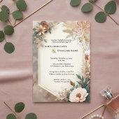Terracotta Boho Floral Wedding Invite 招待状