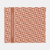 Terracotta Boho Hearts Valentine Gift フリースブランケット (正面(横))