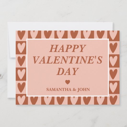 Terracotta Boho Hearts Valentine’s Gift シーズンカード (正面)