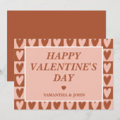 Terracotta Boho Hearts Valentine’s Gift シーズンカード (正面/裏面)