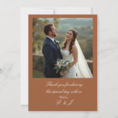 Terracotta Boho Minimal Photo Wedding Invitation 招待状 (裏面)