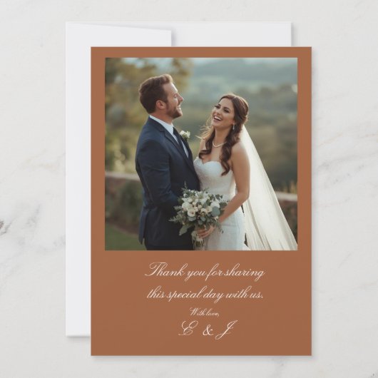 Terracotta Boho Minimal Photo Wedding Invitation 招待状 (裏面)