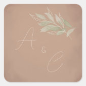 Terracotta Boho Minimalist Wedding  スクエアシール (正面)