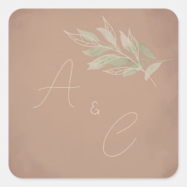 Terracotta Boho Minimalist Wedding  スクエアシール