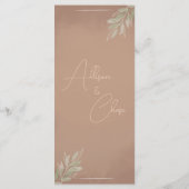 Terracotta Boho Minimalist Wedding Menu (style 2) メニュー (裏面)
