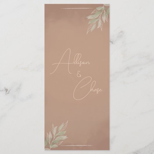 Terracotta Boho Minimalist Wedding Menu (style 2) メニュー (裏面)