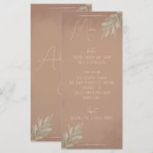 Terracotta Boho Minimalist Wedding Menu (style 2) メニュー (正面/裏面)