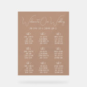 Terracotta Boho Minimalist Wedding Seating Chart アクリルサイン (正面)