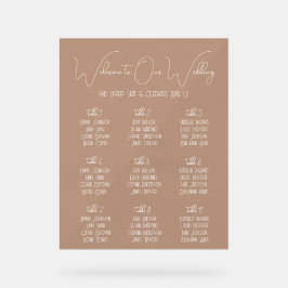 Terracotta Boho Minimalist Wedding Seating Chart アクリルサイン