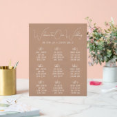 Terracotta Boho Minimalist Wedding Seating Chart アクリルサイン (ウェディング)