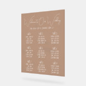 Terracotta Boho Minimalist Wedding Seating Chart アクリルサイン (傾斜)