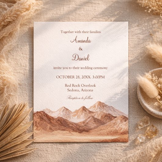 Terracotta Boho Mountain Southwest Wedding  招待状