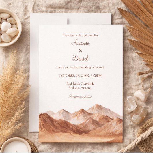 Terracotta Boho Mountain Southwest Wedding  招待状