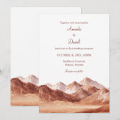 Terracotta Boho Mountain Southwest Wedding  招待状 (正面/裏面)