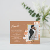 Terracotta Boho Pampas素朴写真ありがとう ポストカード (スタンド正面)