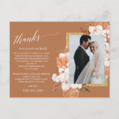 Terracotta Boho Pampas素朴写真ありがとう ポストカード (正面)