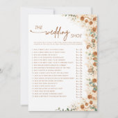 Terracotta Boho Pampas Floral Wedding Shoe Game  (正面)