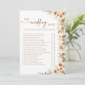 Terracotta Boho Pampas Floral Wedding Shoe Game  (スタンド正面)