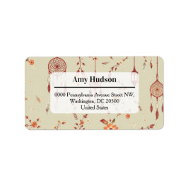 Terracotta Boho Pattern ラベル