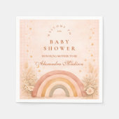 Terracotta Boho Rainbow Baby Shower Baby Shower スタンダードカクテルナプキン (正面)