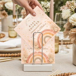 Terracotta Boho Rainbow Baby Shower Baby Shower スタンダードカクテルナプキン