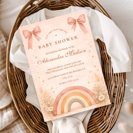 Terracotta Boho Rainbow Baby Shower Baby Shower 招待状